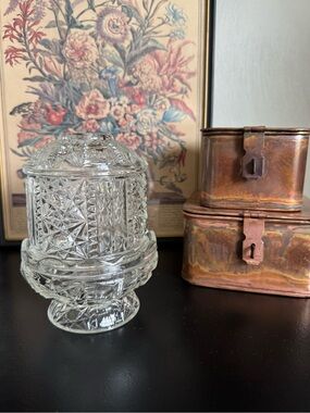Indiana Glass Stars & Bars Fairy Lamp